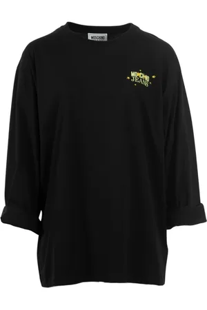 Moschino Top, Dame, Sort, S, Langærmet Grafisk T-shirt Sort