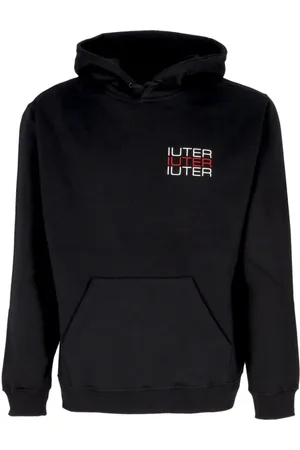 IUTER Sweathshirts & Hoodies, Herre, Sort, XL, Bomuld, Sort hættetrøje med kranie rygsøjle