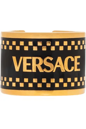 VERSACE Tilbehør, unisex, Sort, 57 MM, Uld, Ring med logo