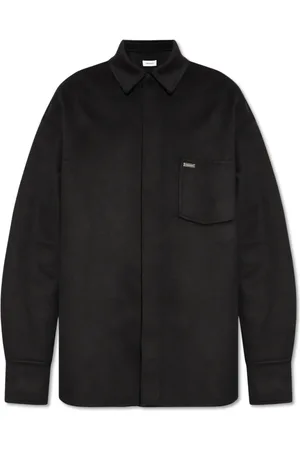 Salvatore Ferragamo Skjorte, Herre, Sort, M, Uld, Uldskjorte med lomme