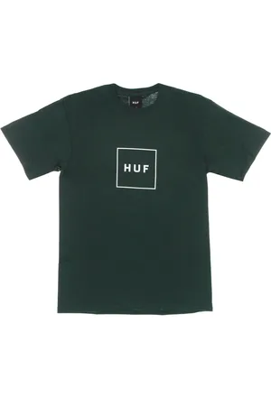 Huf Top, Herre, Grøn, S, Bomuld, Mørkegrøn Box Logo T-shirt