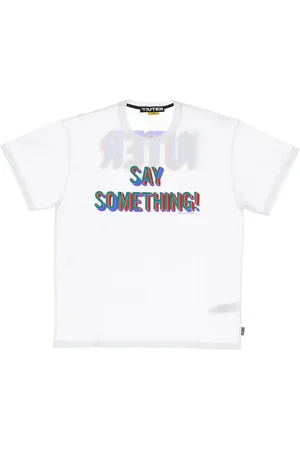 IUTER Top, Herre, Hvid, XL, Bomuld, Hvid Herre Tee med Screen Print