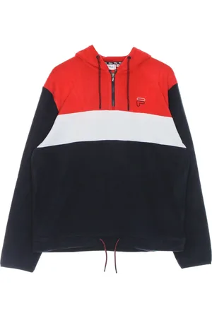 Fila Sweathshirts & Hoodies, Herre, Flerfarvet, L, Uld, Halv Zip Hoodie Sort/Rød/Hvid