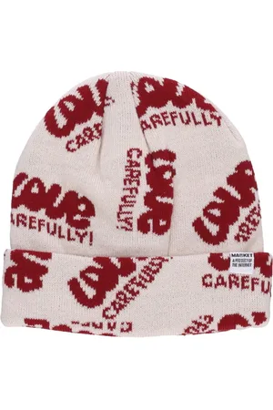 MARKET Tilbehør, Herre, , ONE SIZE, Uld, Broderet Beanie Hat Creme