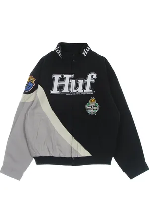 Huf Jakke, Herre, Flerfarvet, XL, Bomuld, Indigo Daytona Letvægtsjakke med Høj Krave