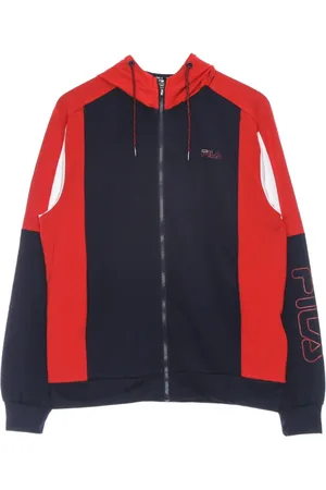 Fila Sweathshirts & Hoodies, Herre, Flerfarvet, XL, Polyester, Hættetrøje Sort Iris/Rød/Hvid