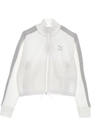 PUMA Sweathshirts & Hoodies, Dame, Hvid, S, Bomuld, Hvid Cropped Turtleneck Sweatshirt Track Jacket