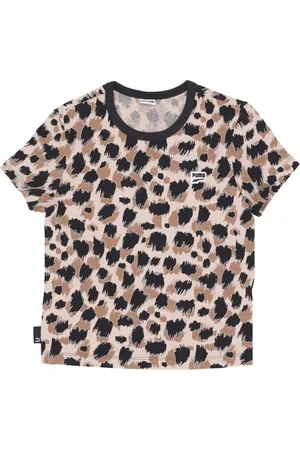 PUMA Top, Dame, Flerfarvet, M, Bomuld, Slim Tee med All Over Print