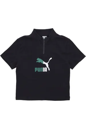 PUMA Top, Dame, Sort, S, Bomuld, Sort kortærmet poloshirt