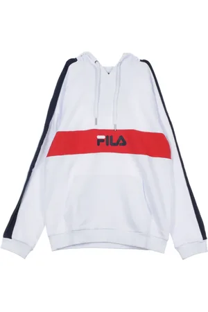 Fila Sweathshirts & Hoodies, Herre, Hvid, XL, Uld, Letvægts hættetrøje i hvid/sort/rød