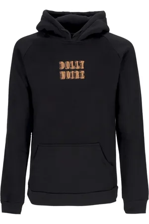 DOLLY NOIRE Sweathshirts & Hoodies, Herre, Sort, M, Bomuld, Sort brevblok hættetrøje med logo