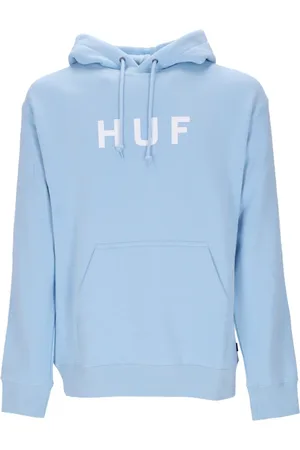 Huf Sweathshirts & Hoodies, Herre, Blå, XL, Bomuld, Logo Herre Hoodie Lyseblå
