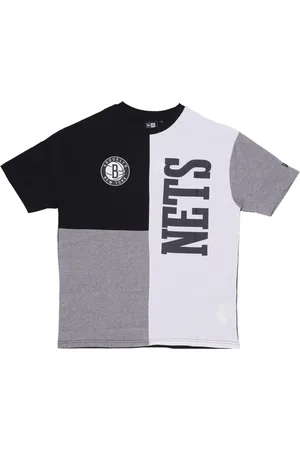 New Era Top, Herre, Flerfarvet, S, Bomuld, Brooklyn Nets Logo T-shirt Sort/Grå
