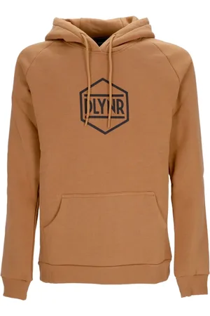 DOLLY NOIRE Sweathshirts & Hoodies, Herre, Brun, L, Bomuld, Khaki Logo Hoodie med Kængurulomme