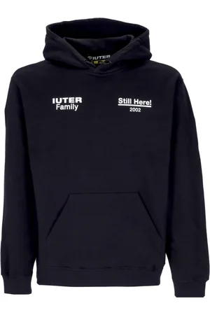 IUTER Sweathshirts & Hoodies, Herre, Sort, S, Bomuld, Sort hættetrøje med kængurulomme