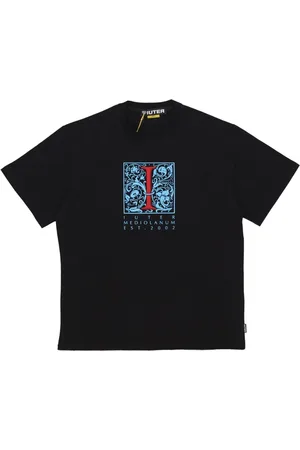 IUTER Top, Herre, Sort, S, Bomuld, Sort Herre Tee med Logo Print