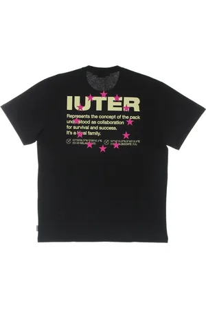 IUTER Top, Herre, Sort, XL, Bomuld, Sort Kortærmet Crew Neck Tee
