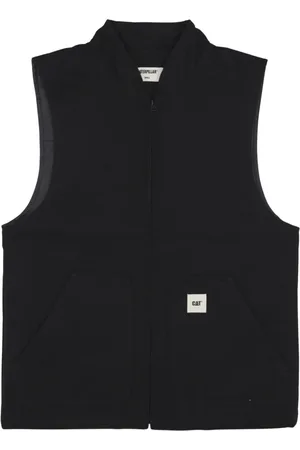Caterpillar Jakke, Herre, Sort, M, Bomuld, Canvas Vest Sort Ærmeløs V-Hals Lynlås