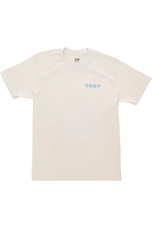 Obey Top, Herre, , L, Bomuld, Klassisk T-shirt til mænd i flødefarve