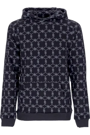 DOLLY NOIRE Sweathshirts & Hoodies, Herre, Sort, L, Bomuld, Monogram Sort Hoodie med Kængurulomme