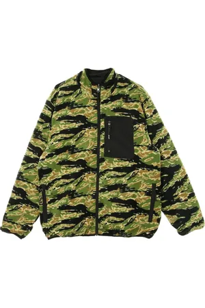 Huf Jakke, Herre, Flerfarvet, XL, Uld, Tiger Camo Fleecejakke til Mænd