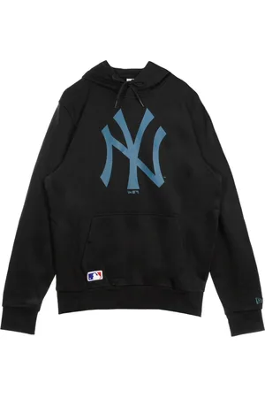New Era Sweathshirts & Hoodies, Herre, Sort, XS, Uld, Sæsonholdlogo hættetrøje sort/turkis