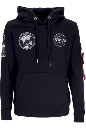 Alpha Industries Sweathshirts & Hoodies, Herre, Sort, M, Bomuld, Nasa Voyager Hættetrøje Sort