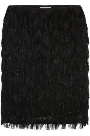Vera Mont Nederdel, Dame, Sort, L, Uld, Frynse Mini Nederdel Stilfuld Allrounder