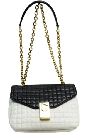 Céline Pre-owned, Dame, Hvid, ONE SIZE, Tyl, Pre-owned Laeder celine-tasker