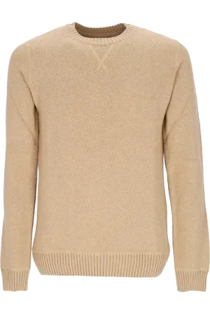 Element Strik, Herre, Brun, XL, Uld, Blød Pasform Crewneck Sweater Kamel