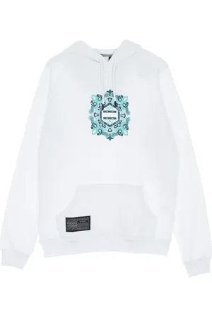 DOLLY NOIRE Sweathshirts & Hoodies, Herre, Hvid, XL, Bomuld, Hvid Maioliche Logo Hoodie
