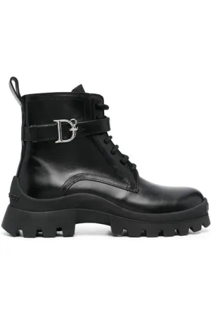 Dsquared2 Sko, Dame, Sort, 41 EU, Læder, Statement Combat Sneakers