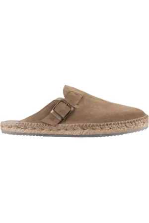 Espadrilles Sko, Herre, Brun, 41 EU, Uld, Herre Flade Sandaler i Ruskind