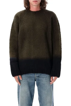SACAI Strik, Herre, Grøn, S, Uld, Tye Dye Strik Trøje Khaki Sort
