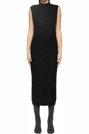 Dondup Kjole, Dame, Sort, S, Uld, Sort Ærmeløs Slim Fit Kjole