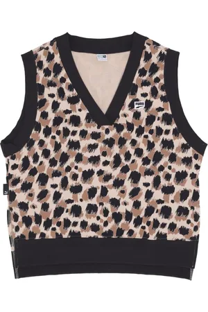 PUMA Strik, Dame, Flerfarvet, XS, Bomuld, Ærmeløs Downtown Vest All Over Print