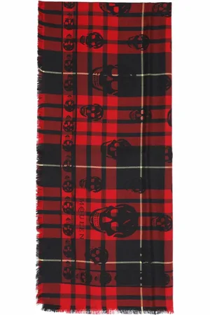 Alexander McQueen Tilbehør, Herre, Flerfarvet, ONE SIZE, Uld, Rød Tørklæde Aw24
