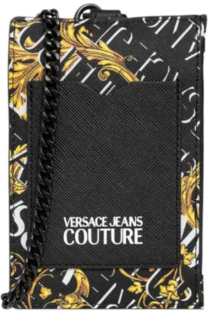 VERSACE Tilbehør, Herre, Sort, ONE SIZE, Barok Print Kortholder med Kæde