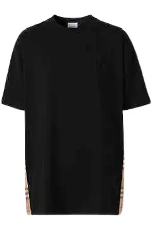 Burberry Top, Herre, Sort, S, Bomuld, Side Check Relaxed Fit T-shirt