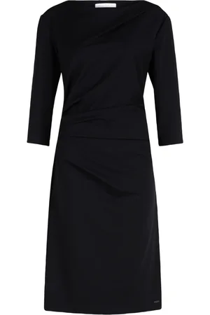 Betty & Co Kjole, Dame, Sort, 3XL, Uld, Elegant Jerseykjole med 3/4 Ærmer