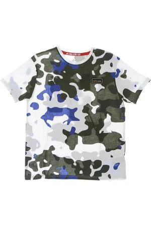 Alpha Industries Top, Herre, Flerfarvet, S, Bomuld, Camo Print Hvid Tee Skjorte
