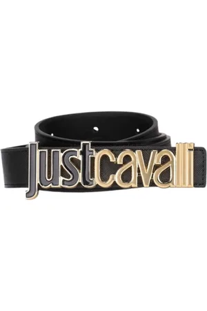 Roberto Cavalli Tilbehør, Dame, Sort, 80 CM, Sort Logo Front Bælte