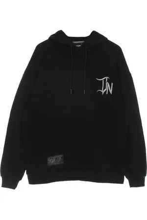 DOLLY NOIRE Sweathshirts & Hoodies, Herre, Sort, XL, Bomuld, Sort 3D Bogstav Hættetrøje Sweatshirt