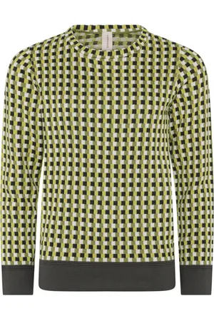 Skovhuus Strik, Dame, Gul, XL, Uld, Check O-Neck Pullover Bluse Oasis