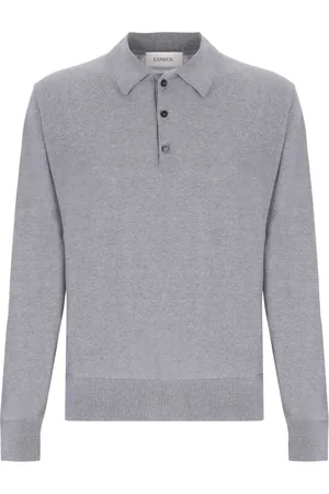 LANEUS Top, Herre, Grå, S, Uld, Langærmet polo