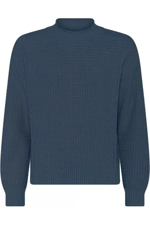 Skovhuus Strik, Dame, Blå, XL, Bomuld, Blå Casual Struktureret Pullover Sweater