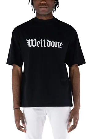 We11 Done Top, Herre, Sort, L, Bomuld, Gothic Logo Print T-Shirt
