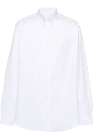 Givenchy Skjorte, Herre, Hvid, 2XL, Bomuld, Hvid Monogram Formel Skjorte