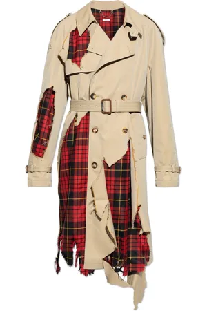 Alexander McQueen Frakke, Herre, Rød, M, Uld, Trench coat med uldindsatser