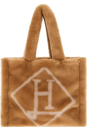 HERNO Taske, Dame, Brun, ONE SIZE, Uld, Shearling håndtaske med børstet design